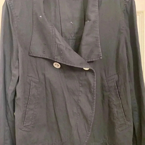 Michael Kors Women's Utility Jacket 6 Button Black Pockets Sleeve Buckle Size L - Picture 5 of 14